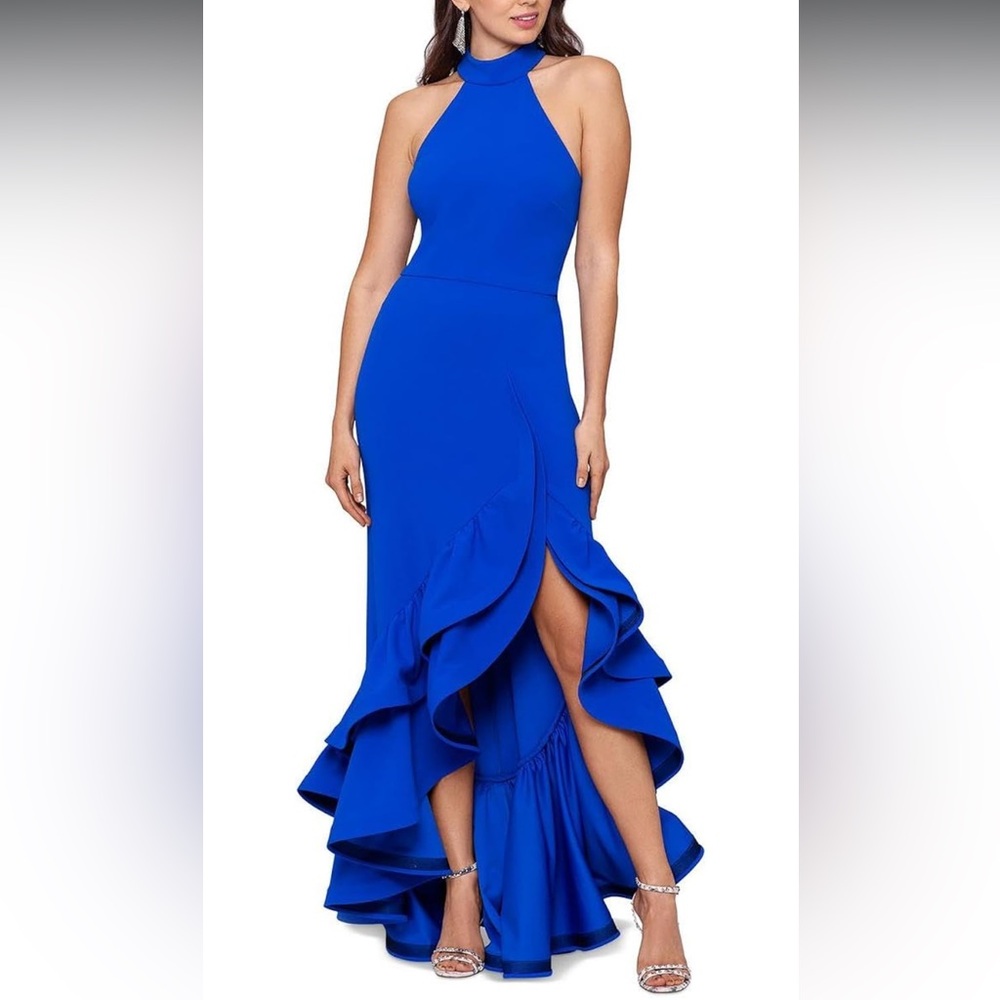 Betsy Adams Rare Blue Ruffle Dress